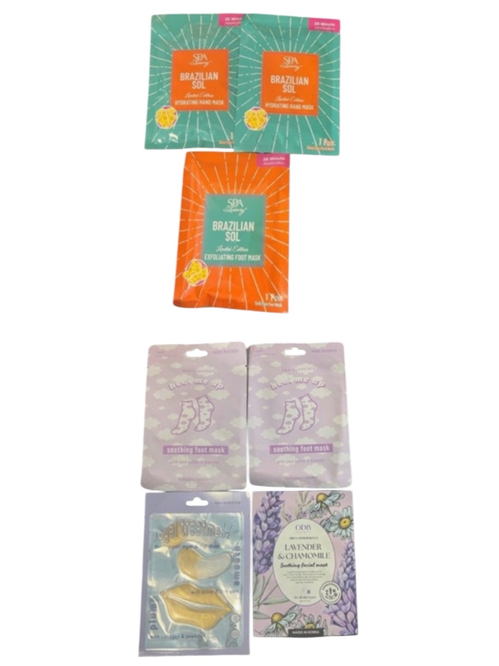 7 Beauty Masks Spa Luxury Brazilian Sol Spa-Scentials Foot Hand Face Lips